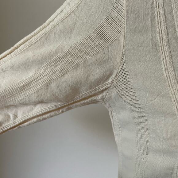 Xirena Tessa Ivory Textured Gauze Cotton V Neck Dress Wmns XS boho minimalist - Picture 3 of 11